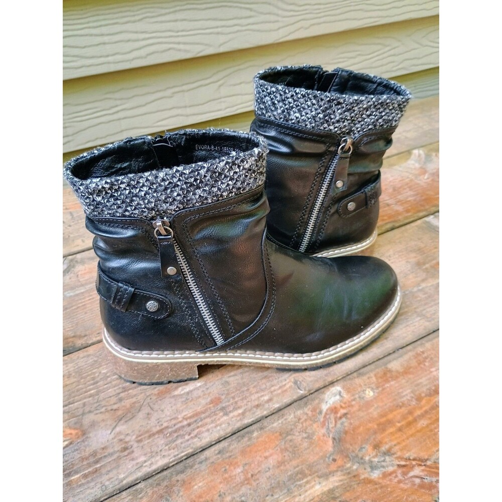 PATRIZIA BY SPRINGSTEP WOMEN'S EVORA BLACK COMFORT ANKLE WINTER BOOTIES 41